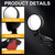 Blind Spot Mirror Adjustable 360 Degree Car Side Mirror, HD Glass Rear View Exterior Accessories Frame Thickness Less than 5MM for Car SUV (long-armed Left)