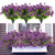 katflyee UV Resistant Artificial Outdoor Flowers, 12 Bundles Fake Outdoor Silk Flowers Fade Resistant Faux Flowers Plants for Outside Planters, Window Box, Porch Decor-Purple