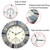 OCEST 13 Inch Large Outdoor Indoor Clock, Waterproof Wall Clock with Thermometer, Weather-Resistant Non-Ticking Battery Operated Decor for Patio, Pool, Lanai, Fence, Porch, Garden（Brown）