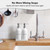 White Dish and Hand Soap Dispenser Set - Glass Kitchen Soap Dispenser with Tray and Stainless Steel Pump - for White Kitchen Decor and Accessories