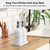 White Dish and Hand Soap Dispenser Set - Glass Kitchen Soap Dispenser with Tray and Stainless Steel Pump - for White Kitchen Decor and Accessories