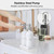 White Dish and Hand Soap Dispenser Set - Glass Kitchen Soap Dispenser with Tray and Stainless Steel Pump - for White Kitchen Decor and Accessories