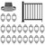 20 Pack 1-1/4'' x 1-1/4'' Aluminum Post Bracket, Wall Mount Rail End Bracket, Square Post Flange Base for Deck Railing Mailbox Fence