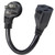 KUNCAN Short Power Extension Cord - Low Profile Wall Head 6 Inch 14AWG/3C SJTW Heavy Duty Extension Cable for Indoor/Outdoor, 45-Degree Flat Plug 15A/125V 1875W NEMA 5-15P to NEMA 5-15R, Black 1-Pack
