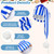 Liitrsh 3 Pcs Christmas Nightshirt Costume Cosplay Christmas Men's Pajama Nightgown Adjustable Sleep Cap Candle Holder(Medium,Blue and White Stripe)