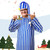 Liitrsh 3 Pcs Christmas Nightshirt Costume Cosplay Christmas Men's Pajama Nightgown Adjustable Sleep Cap Candle Holder(Medium,Blue and White Stripe)