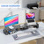 gianotter Dual Monitor Stand Riser, Desk Organizer With Drawer and 2 Pen Holders, Computer Monitor Stand, Desk Shelf for Top of Desk (Black)