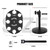 Micfuns TM100 Multi Microphone Holder For Mic Stand - Square Tray Attachment holds up to 8 mics On Stage Organizer and Display with 8 Anti-roll Rings and metal adapter with stand (TM100-B)