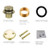 Gold Brushed Tub Drain Tip-Toe Tub Trim Set Conversion Kit Assembly, Hidrop Bathtub Drain Replacement Trim Kit with 2-Hole Overflow Faceplate and Universal Fine/Coarse Thread,Brushed Gold