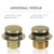 Gold Brushed Tub Drain Tip-Toe Tub Trim Set Conversion Kit Assembly, Hidrop Bathtub Drain Replacement Trim Kit with 2-Hole Overflow Faceplate and Universal Fine/Coarse Thread,Brushed Gold