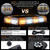 ASPL [Upgraded 5] 48LED Roof Top Strobe Lights, High Visibility Emergency Safety Warning LED Mini Strobe Light bar with Magnetic Base for 12-24V Snow Plow, Trucks, Construction Vehicles (Amber/White)