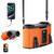 Doublepow 24000mAh Portable Waist Fan, Personal Waist Fan, Dual Air Ducts Motors, USB Rechargeable Clip On Belt for Working, 10 Speeds & 45H Wearable Neck Cooling, for Outdoor, Work, Travel (Orange)