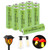 Lombaour 1.2v AA Size 800mAh Long Life Rechargeable Green Batteries,Double A High Capacity Pre-Charged NiMH Battery for Solar Garden Lights, Flag Pole Light(Pack of 12)