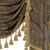 Loom and Mill Luxury Jacquard Waterfall Valance for Living Room, Classic Antique Swag Window Valances with Tassels, Bronze Gold Swag Curtains for Bedroom Banquet Holiday Decoration(W39Inch,1 Panel)