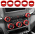 AuTK AC Knob Cover Trim for Ram 2019-2022, Air Condition & Volume Switch Knob Rings, Interior Accessories (5Pcs, Red)