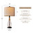 OYEARS Bedside Table Lamp with USB, 23‘’ Black Modern Nightstand Lamps for Bedroom, Retro Rattan Table Lamps for Night Stands, Living Room, Farmhouse Table Lamp with Glass Nightlight Lamps