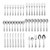 Oneida Silverware Set For 8, Azalea 45-Piece Everyday Flatware Set with Serving Utensils, Floral, Service For 8, 18/0 Stainless Steel, Dishwasher Safe, Knives Spoons And Forks Sets (Silver, 45 Pieces)