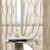 HOMEIDEAS Taupe Sheer Curtains, 52 x 84 Inches Long Moroccan Embroidered Pattern Rod Pocket Semi Sheer Curtains, Beige Faux Linen Light Filtering Drapes for Living Room/Bedroom, 2 Panels