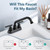 Aolemi Utility Sink Faucet 4 Inch Centerset, Laundry Sink Faucets with Swivel Spout and 3/4" NPT Threaded End, Dual Handle Faucet for Laundry or Utility Room, Matte Black