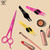 Professional Eyebrow Tweezers Slanted Tip Stainless Steel 2,3xPcs Set, Non-Slip Grip Slant Tip Tweezers for Facial Hair, Plucking Removing Ingrown Hairs, Tweezer for Women Men (Black&Pink&Yellow)
