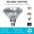 Lachesan PAR38 Halogen Flood Light Bulbs 2 Pcs, 80W Equivalent, 120V, E26 Base, 2700K Warm White Light for Indoor and Outdoor