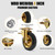 WBD WEIBIDA 8 in Heavy Duty Plate Casters Set of 4, 3200 Lbs Industrial Rubber Wheels for Cart Furniture and Workbench,Outdoor Castors Dual Locking Replacement (4 Brakes, Free Spanner)