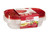Rubbermaid TakeAlongs Divided Rectangular Food Storage Containers, 3.7 Cup, Tint Chili, 3 Count