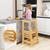 HONEY JOY Kitchen Step Stool for Toddlers, Height Adjustable Children Wooden Standing Tower w/Safety Rail, Montessori Kids Learning Stool for Kitchen Counter, Natural