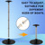 Boat Cover Support Poles 2 Pack, Stainless Steel Pole Boat Cover Support System with Webbing Strap, 4-Stage Extension Adjustable Height of 16”-59”, for Boat Covers Prevent Water from Accumulation