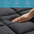HYLEORY Twin XL Mattress Pad Quilted Fitted Mattress Protector Cooling Pillow Top Mattress Cover Breathable Fluffy Soft Mattress Topper with 8-21" Deep Pocket, Black