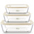 Urban Green Glass Food Container Set with Silicone Glass Lid, 3 Pack, Airtight, LeakProof, 100% Plastic Free, Meal Prep Containers (White Color)