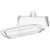 Hedume Set of 2 Glass Butter Dish with Handled Lid, Classic Clear 2-Piece Design Butter Keeper, Food Safe and Dishwasher Safe Standard Size of Butter Dish