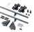 DIYHD 8FT Sliding Library Ladder Black Track Kit,Stand Up Tensible Rolling Hardware,Brake Bottom Wheels