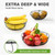 HULISEN 3 Tier Hanging Fruit Basket with Banana Hook, 36-Inch Heavy-Duty Wire Hanging Baskets for Kitchen Storage, Vegetable Produce Organizer (Including Installation Bracket)