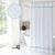 youngseahome White Shower Curtain with Oliver Green Border, Modern Chic Faux Linen Fabric Shower Curtains for Bathroom and Hotel,72 x 72 Inches