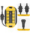 CCCEI GFCI Outdoor Power Strip Weatherproof with 8 AC, Waterproof Extension Cord with Multiple Outlets, Wall Mount Surge Protector Flat Plug, Christmas Exterior Garden, Yard, 6FT, Yellow.