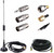 LACUCINO 75 ohm FM Antenna, Outdoor Antenna WiFi Stereo TV Indoor, 1.5m SMA-Male Connector Magnetic Transmitter Cable, 16.4Ft Extension Cable with 6pcs Adapter, Black