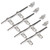 MX Boat Cleats 4 inch,Marine Cleat 316 Stainless Steel Rope Dock Cleats Open Base with Fasteners for Marine, Deck, Nautical Décor 4 Pack