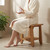 TEAKAURA Teak Shower Bench Stool, 14'' Compact Waterproof Wooden Sauna Bath Bench with Storage Shelf, Non-Slip Solid Teak Shower Seat Chair for Small Bathrooms Inside Shower and Outdoor Use