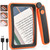 Tobegiga Rechargeable Magnifying Glass with Light for Reading, 5X Large Page Lighted Magnifier for Seniors Low Vision, Folding Handheld Rectangle Magnifier for Reading Small Print Orange-Black