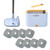 True & Tidy® TrueClean Mop and Bucket System Plus with New Easy Lift Inner Bucket, Self Wringing, Separates Clean from Dirty Water, Folding Mop Head, Dual Brush System, 8-pc Machine Washable Mop Pads