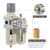 LNCHKA Air Compressor Filter Regulator Lubricator (FRL) Unit,Air Pressure Regulator with Pressure Gauge(0-150PSI),3/8” NPT Oil Water Separator,Semi-Auto Drain,Suitable for Pneumatic Systems