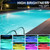 Vzyhik Pool Lights for Inground Pool LED Pool Light Bulb for Above Ground Swimming Pool – LED Pool Lights for Inground Pool, 120V Spa Light Bulb E26 Base, Multi-Color & Adjustable Brightness – Black