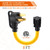 Tellegloww 50 Amp to 20 Amp Stove Oven to EV Charger Adapter NEMA 10-50P to 5-15/20R or 6-15/20R, 30Amp 3 Prong Stove Oven Plug 10-50P to 5-15/20R or 6-15/20R T-Blade for EV Charging