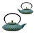 27.1oz Small Cast Iron Teapot,SECHUDO Tea Kettle Coated with Enameled Interior for Stovetop Safe, Japanese Style Cast Iron Teapot with Stainless Steel Infuser for Loose Tea,Flat Pattern(800ml)