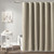BTTN Extra Long Shower Curtain - 72 x 84 Inch Long Linen Textured Heavy Duty Fabric Shower Curtain Set with 12 Plastic Hooks, Large Hotel Spa Luxury Waterproof Shower Curtains for Bathroom - Khaki/Tan