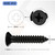 Mellewell #12 x 1-1/2" (50 PCS) Flat Head Sheet Metal Screws Wood Screws, Black Finish Stainless Steel 18-8, Self Tapping Screws