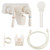 RV Shower Faucet with Hose and shower Head,Camper Shower Faucet Replacement,Rv Tub Faucet With Shower Diverter,Handheld Camper Shower Head and Hose,Rv Outdoor Shower Kit (Faucet Kit, Milky White)
