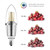 BOGAO E12 LED Candelabra Bulb, 12W Daylight White 6000K LED Candle Bulbs, 80-100 Watt Light Bulbs Equivalent, E12 Candelabra Base,1200 Lumens LED Lights,Torpedo Shape (4 Pack)
