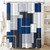 BTTN 96 Inch Extra Long Shower Curtain, 72x96 Geometric Waterproof Fabric Shower Curtain Set with Plastic Hooks, Extra Tall Hotel Spa Luxury Modern Cloth Shower Curtain for Bathroom, Navy Blue